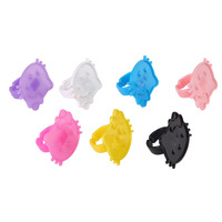 Palette de couleurs professionnelle solide et portable en plastique, 10 pièces/sac, mini anneaux à ongles chat et souris