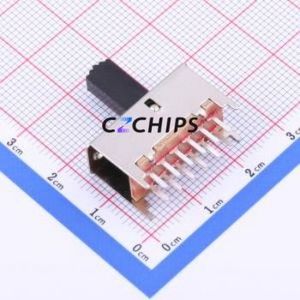 SS-42F01-G110 Slide Switch Through hole Component (THT) Switch Double Pole Double Throw Rectangle Pin Header PC Pin 23.6mm - Product Image 2