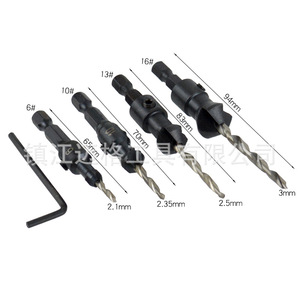 4-Piece Woodworking Tapered Drill Bits 6 10 13mm Hex Shank Countersink Drills For Hole Opening And Countersinking - Product Image 3