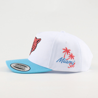 Casquettes de baseball en coton à visière incurvée bicolore, brodées, unisexes, 5 panneaux, fabriquées sur mesure en gros par l'usine