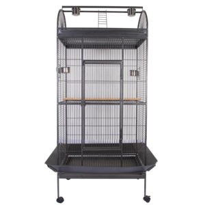 Cage à oiseaux classique en fer forgé, cage à perroquets solide, grande maison pour animaux de compagnie avec roues, bouton-pression - Product Image 3