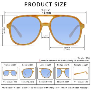 Gafas de Sol Cuadradas Retro para Hombre y Mujer, Estilo Vintage de los 70, con Doble Puente - Product Image 6