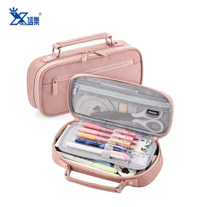 Custom logo 2 layers pen pouch bag bolsa para lapiceros pencil case accessories school supplies and Stationery Wholesales
