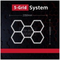 Panel LED Heksagonal Pintar 5-Grid Stage RGB, Lampu Plafon Heksagonal, Lampu Garasi Heksagonal, Lampu LED Heksagonal Tanpa Bingkai