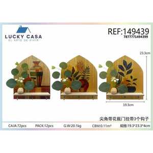 Design delle piante ganci decorativi da parete in legno per la decorazione della casa di stoccaggio della parete - Product Image 1