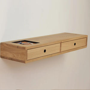 مجموعة تخزين أرفف معلقة للجدار أرفف بيضاء للجدار رف العائم مع درج - Product Image 5