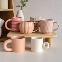 Mug Keramik Bunga Sutra Gaya Ins dengan Sedikit Cacat, Cangkir Sarapan Desain Sederhana, Cangkir Kopi Wanita, Cangkir Pelajar, Cangkir Cina untuk Hadiah Pindah Rumah