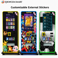Máquina Expendedora de Tarjetas Personalizada con Tira de Luz, Pantalla Táctil de 32 Pulgadas, para Tarjetas Deportivas TCG, con Pago en Efectivo
