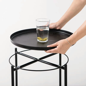 Outdoor Modern Living Room pink Cafe <strong>Tables</strong> Small Round Coffee <strong>Table</strong> Metal Top Easy Portable Mesa <strong>Tray</strong> White <strong>Bedside</strong> <strong>Table</strong> - Product Image 3