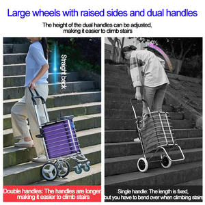 Jielai รถเข็นช็อปปิ้ง360องศา, รถเข็นบันได Climber ยูทิลิตี้รถเข็นพับได้ง่าย - Product Image 5