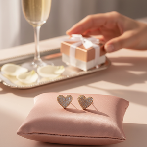 Orecchini a forma di cuore in oro placcato CZ diamanti taglio a pera alla moda oro rosa giallo metallo classico platino per matrimonio fidanzamento regalo per festa - Product Image 3