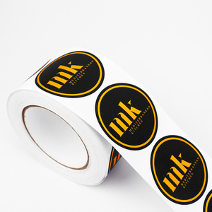 Custom Roll Waterproof <strong>Vinyl</strong> <strong>Adhesive</strong> Food Product Label Gold Foil Printing Round Logo <strong>Stickers</strong> - Product Image 5