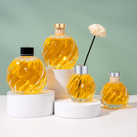Bouteilles de diffuseur à roseaux en verre de luxe vides en gros, 100 ml et 250 ml, conteneurs décoratifs ronds pour parfums d'intérieur