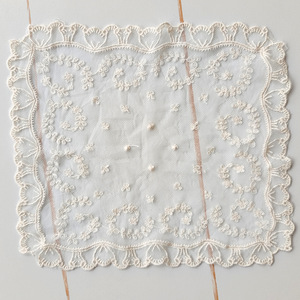 Nappe en dentelle et coton pur, housse anti-poussière, tapis de table carré, décoratif, brodé, simplicité moderne - Product Image 3