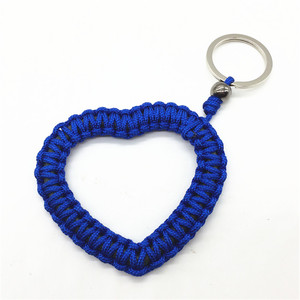 Haute qualité nouveau Design tissé en forme de coeur porte-clés fait à la main Paracord porte-clés avec anneau - Product Image 1