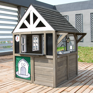 Maison de jeu en cèdre moderne pour enfants de 2 à 10 ans, style campagnard, pour jeux de maison de poupée, en bois, adaptée à l'âge - Product Image 6