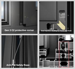 מטטוב לסופר-האוס פלוריידה אישר צמנט winding חלונות הוריקן-עמידות בפני התנגדות סגסוגת אלומיניום נדנדה סגסוגת אלומיניום - Product Image 4