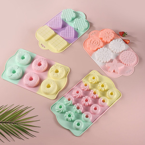 Stampo in Silicone a 8 Cavità Resistente alle Alte Temperature, Utensili per Torte con Abbinamento Colori per Biscotti e Budini Fai-<span class=keywords><strong>da</strong></span>-Te - Product Image 5