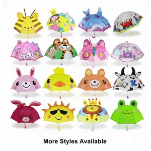 Factory Outlet Safe Materials Kids Straight <b>Umbrella</b> Custom Animal Shape Children's Gift Iron Tube Plastic Handle Back to School - Product Image 2