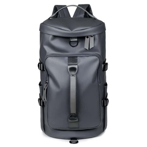 Sac à dos de voyage unisexe en PU 36-55L avec fermeture éclair, résistant à l'eau, design minimaliste, sac de week-end noir - Product Image 6