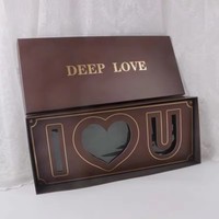 Cadeau pour la fête des mères, pour petite amie, maman, boîte à fleurs rectangulaire, je t'aime, boîte cadeau avec gaufrage, laminage mat, revêtement UV, option cadre photo, moderne
