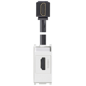 ช่องเสียบ HDMI 2.1b พร้อมสายเคเบิล 90 สาย สีขาว ความยาว 14.2 ซม. สำหรับปลั๊กและเต้ารับ - Product Image 1