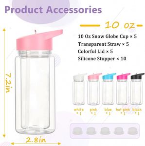 แก้วน้ำอะคริลิคทรงกลมแบบสองชั้น ขนาด 10 ออนซ์ ปลอดสาร BPA เป็นมิตรกับสิ่งแวดล้อม ปลอดภัยสำหรับอาหาร เหมาะสำหรับเด็ก ใช้กับน้ำเดือดได้ ขายดี - Product Image 3