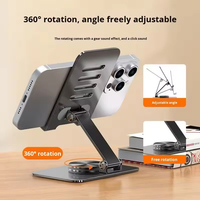 Support de téléphone portable et tablette pliable et portable en acier carbone léger avec dissipation thermique et rotation à 360° pour diffusion en direct