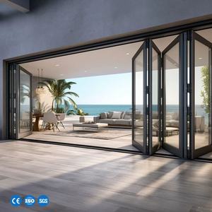 Porte accordéon en profilé aluminium, double vitrage en verre trempé, isolation phonique, design résistant aux intempéries pour l'extérieur des hôtels - Product Image 2