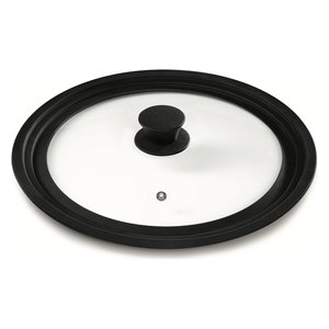 Glass <b>pot</b> <b>lid</b> multi-diameter 16-18-20 mm with steam hole BLACK 1333 - Product Image 1