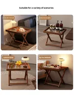 Table basse pliable en bambou, meuble de salon, chambre à coucher, balcon, étagère de rangement, usage domestique, style rétro