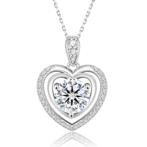 Collar con Colgante de Doble Corazón de Moissanita de Corte Brillante VVS1 de 3/2/1 Quilates, Cadena de Plata de Ley 925, Regalos de Joyería para Cumpleaños, Collar de Amor GRA - Product Image 6