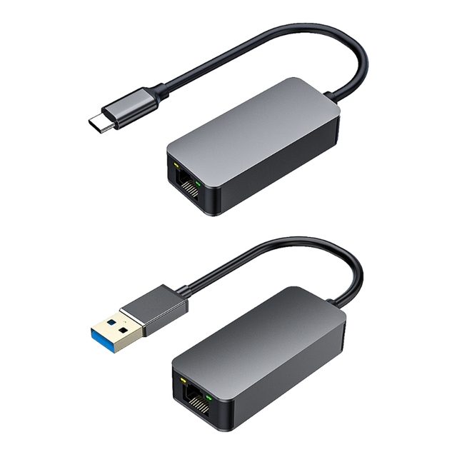 2.5 Gigabit 2500Mbps USB C Ethernet Adapter C LAN RJ45 USB LAN Network Card Laptop Wired External ROHS Certified Stock Available