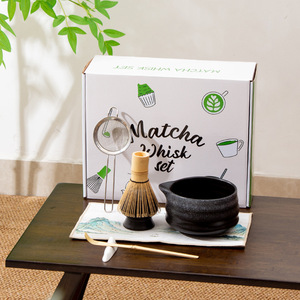 ชามมัทฉะสโตนแวร์วาบิซาบิสีดำพร้อมตัวกรองสำหรับอุปกรณ์พิธีชงชา - Product Image 4