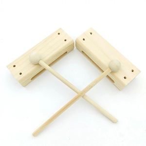 Natural Beech Wood Temple Block With Mallet Solid Wood Percussion Instrument For Children Playing <b>Music</b> - Product Image 5