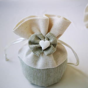 Creative Linen Bun Sugar <b>Bag</b> with Drawstring Recyclable Jute Wedding Gift Candy <b>Bag</b> Features Elegant Bow Design - Product Image 4
