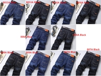 Jean extensible de haute qualité pour hommes, pantalon en Denim noir et bleu à jambe droite pour hommes, printemps et automne