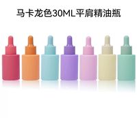 Cosmético 5ml a 20ml Blanco Rosa Azul Púrpura Forma de cilindro vacío con tapón de rosca Botella cuentagotas de vidrio para suero para el cuidado de la piel