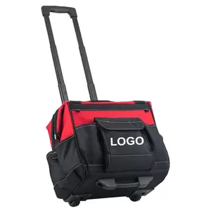 18 inch kỹ sư thợ điện thợ mộc Xe đẩy không thấm nước công suất lớn công cụ tổ chức Lưu trữ công cụ túi với bánh xe - Product Image 1