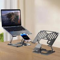 Ucuz Fiyatlı 2'si 1 Arada Katlanabilir Laptop Tablet Standı Telefon Tutucu ile Dizüstü Bilgisayar Masaüstü Standı