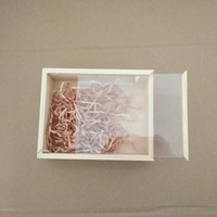 Boîtes Cadeaux Décoratives en Pin avec Couvercle Transparent Coulissant Boîte à Bijoux en Bois Boîte de Présentation Boîte Emballage pour Thé Bougie Carte Cadeau