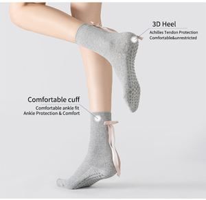 Calcetines de Pilates Antideslizantes y Transpirables de Primera Calidad con Lazos, Marca <span class=keywords><strong>Glacier</strong></span> - Product Image 3