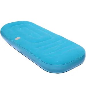 Factory Customized inflatable Sun Comfort Cool Suede Pool Lounge rider flocked oversized pool lakes lounge folding sun lounge