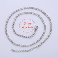 Collier Tennis Hip Hop en Argent 925 avec Zircons Blancs 3mm 4mm – Chaîne de Cou Tendance