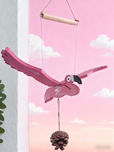 Op maat gemaakte gegraveerde houten hangende mobiel ornament met vogels, dieren thema, milieuvriendelijk, decoratief voor de kinderkamer - Product Image 1