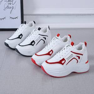 IStapromo Gifts Chaussures plates décontractées pour femmes, Chaussures de sport en cuir à talons hauts pour étudiantes, à semelle épaisse, à lacets, en maille, nouvelle collection très tendance - Product Image 4