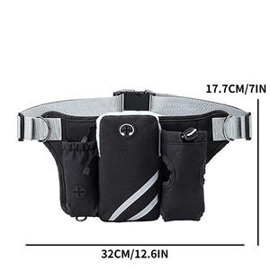 Tas Pinggang latihan hewan peliharaan luar ruangan multifungsi, tas pinggang olahraga anjing berjalan tali sabuk & tas lari Fanny - Product Image 2
