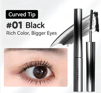 Mascara à pointe incurvée Judydoll, couleur noir brun, longue tenue, imperméable, sans grumeaux, maquillage des cils, cosmétique