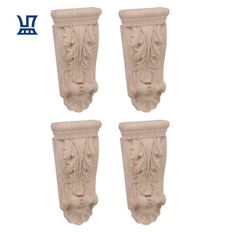 BQLZR Free Shipping Low MOQ 4.5*10cm Carved Wooden Furniture Applique Parts Wood Corbels