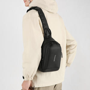 Sac de poitrine pour hommes, grande capacité, léger, sac à bandoulière décontracté, sac à dos pour tenues de tous les jours, gris noir - Product Image 2